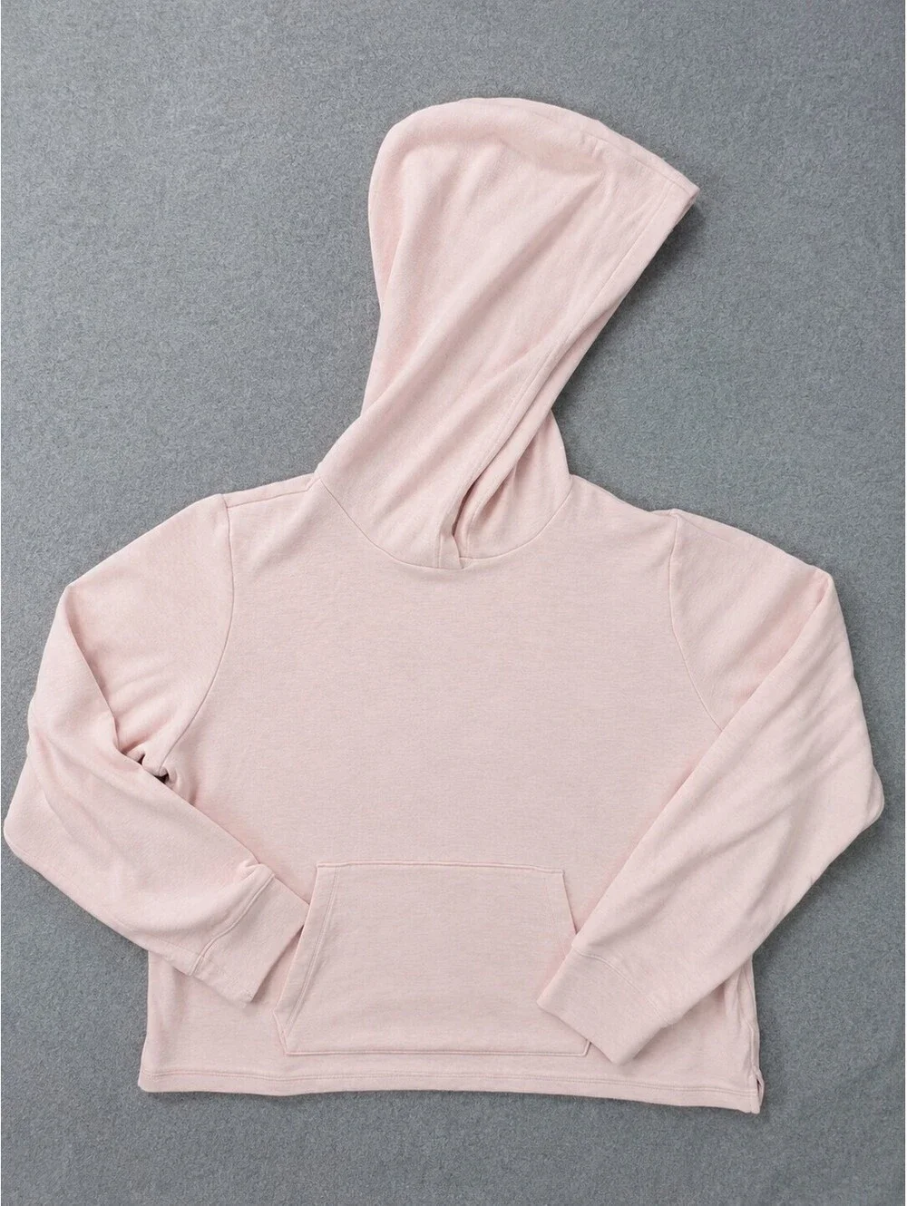 J.Crew Women’s Large Light Pink Cropped Hoodie Pullover Sweatshirt